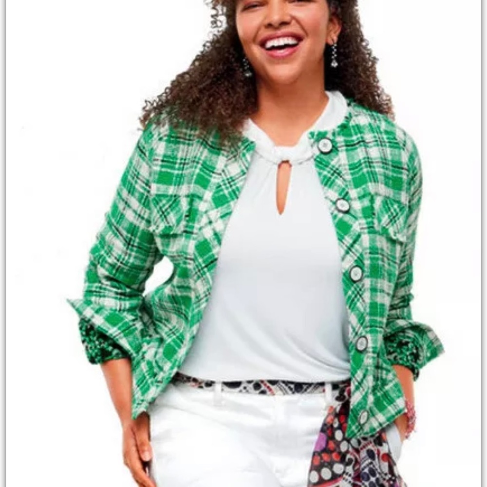 CAbi Green Plaid Blazer - Picture 2 of 11